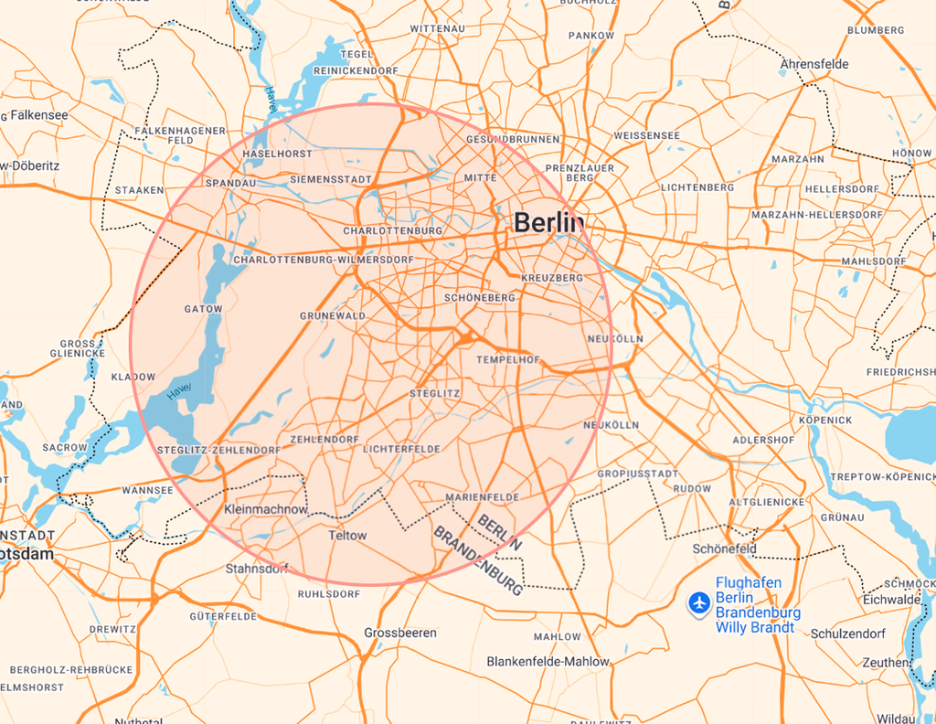 Liefergebietskarte Berlin